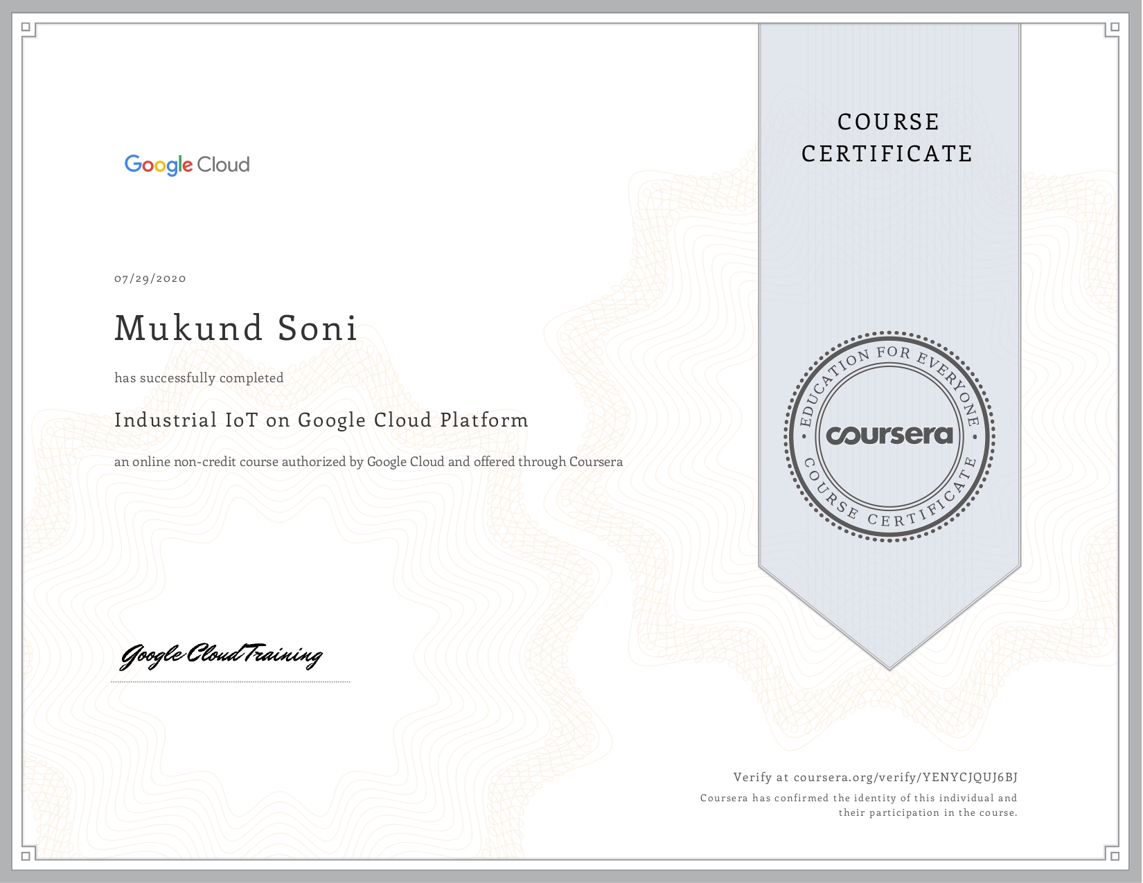 Industrial IoT on Google Cloud Platform